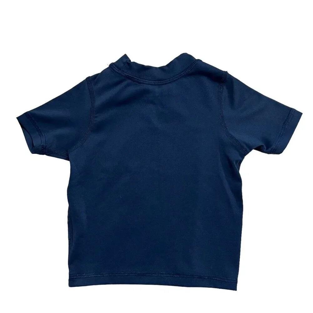 Children's Place Sport 12-18m Blue Shark Swim Trunks & Rashguard Set